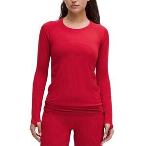 LULULEMON Swiftly Tech Long-Sleeve Shirt Sz 18 Red Athletic Yoga Comfort Sporty